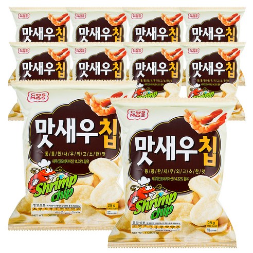 코스모스제과 맛새우칩, 28g, 10개