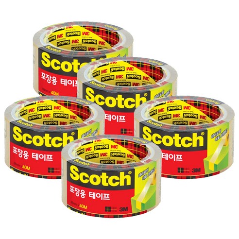 3M 포장용 리필 3650 투명 테이프, 5개