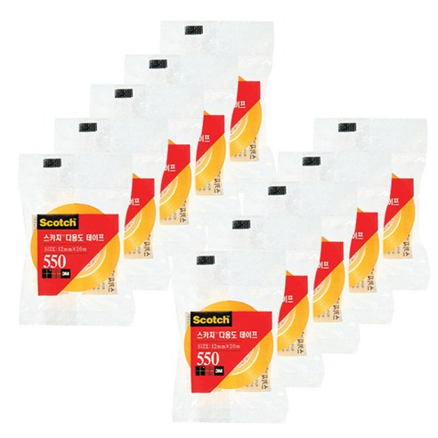 3M 다용도 테이프 550 리필 12mm x 20m, 단일색상, 10개입