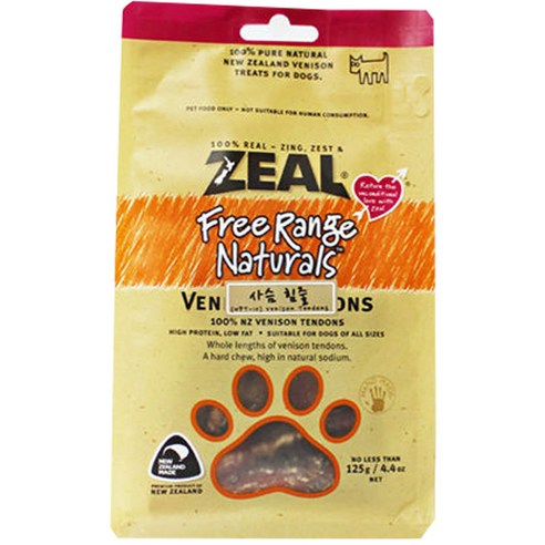 ZEAL 애견 수제간식, 사슴힘줄 125g, 1개