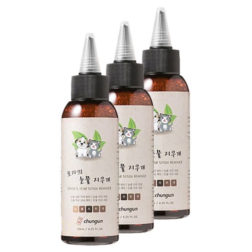 또자 애견 눈물 지우개, 3개입, 120ml