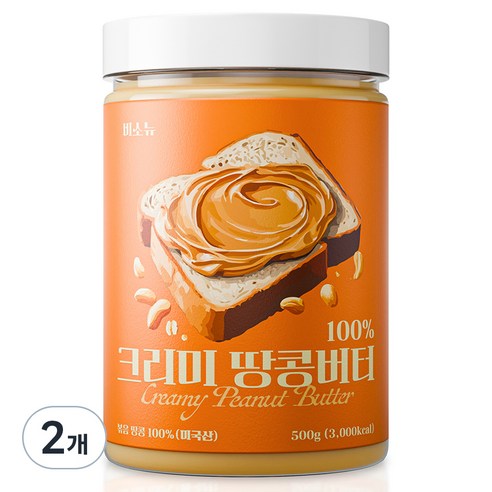 비소뉴 땅콩버터, 500g, 2개