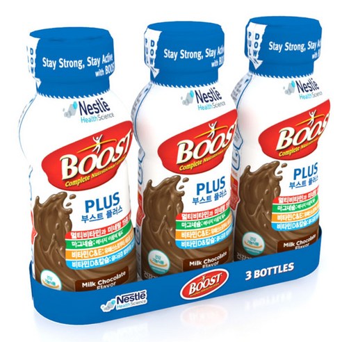 네슬레 부스트 플러스 멀티비타민 초콜렛, 237ml, 3개