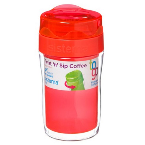 시스테마 투고 트위스트 커피 텀블러 소, 레드, 315ml