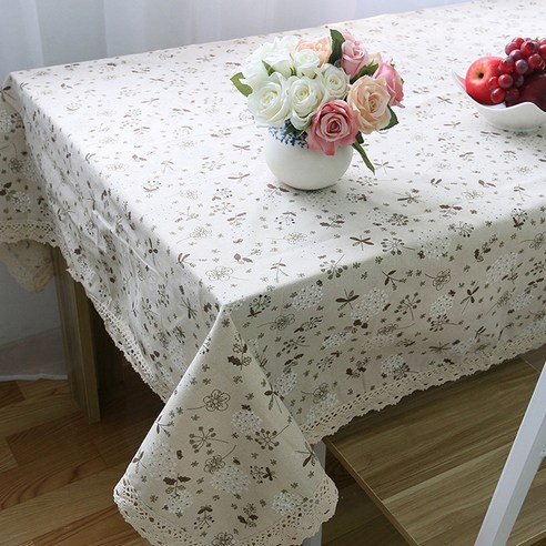 인터팝 테이블보 L126, 안개꽃 패턴, 90 x 90 cm