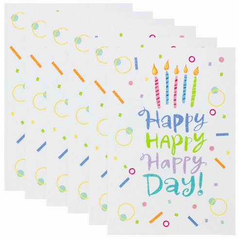 홀마크 생일 축하 카드, HAPPY DAY WWV2105, 6개입