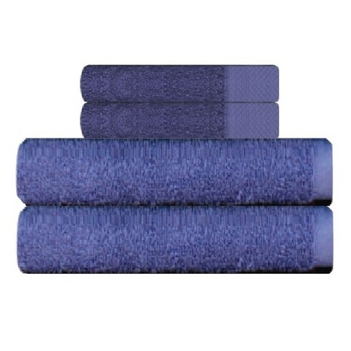 송월 타월 호텔용 바스타월 파랑 2p + 호텔용 140g 타월 2p, 로얄블루, 1세트