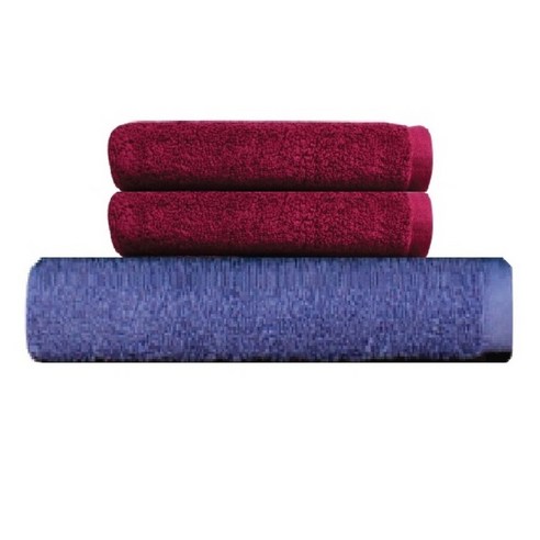 송월 타월 호텔용 바스타월 파랑 + 호텔용 프리미엄무지 170g 타월 2p, 자주, 1세트