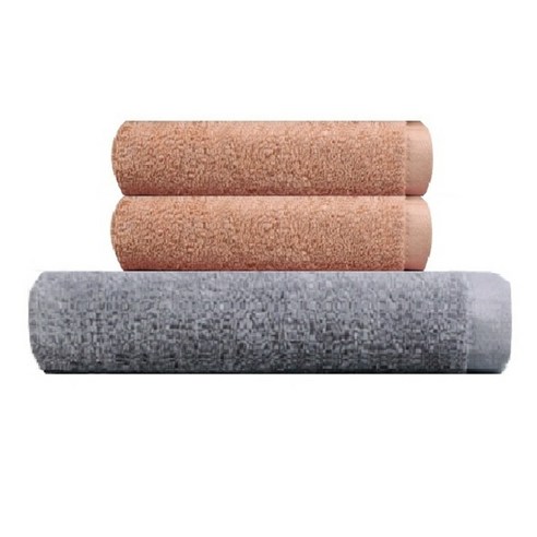 송월타월 호텔용 바스타월 회색 + 호텔용 프리미엄 무지 타월 170g 2p, 베이지, 1세트