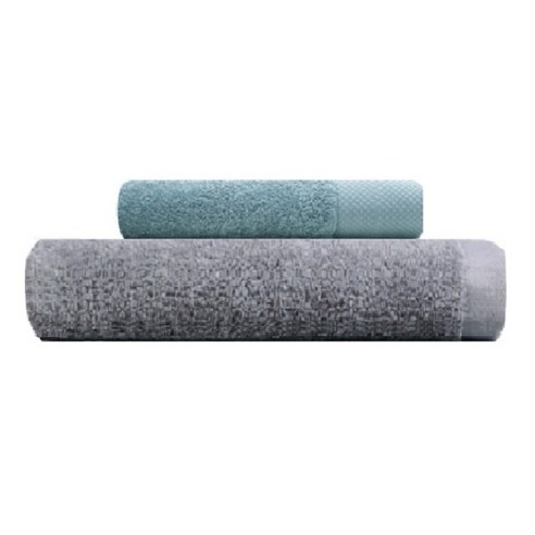 송월타월 호텔용 바스타월 회색 + 호텔용 타월 140g, 블루그린, 1세트