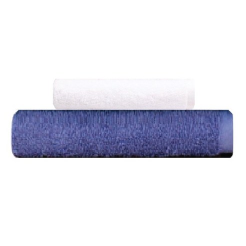 송월타월 호텔용 바스타월 파랑 + 호텔용 프리미엄 무지 타월 170g, 흰색, 1세트