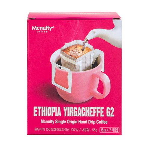 맥널티커피 에티오피아 예가체프 G2 핸드드립 원두, 1, 7개입, 1개, 8g