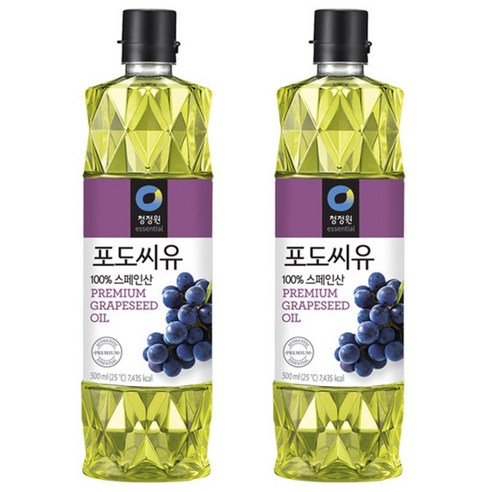청정원 포도씨유, 500ml, 2개