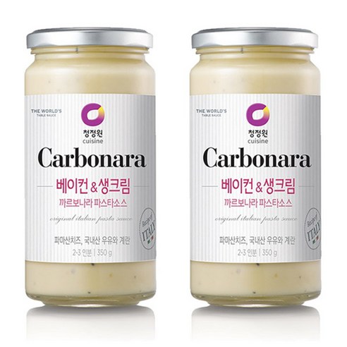 청정원 베이컨 까르보나라 스파게티 소스, 350g, 2개