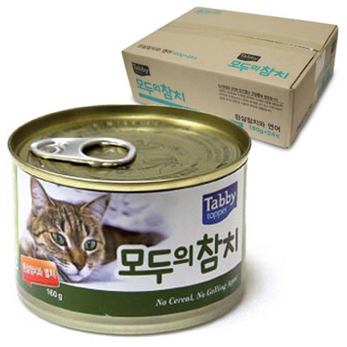 테비 모두의참치 고양이 간식캔 160g, 흰살참치 + 연어 혼합맛, 24개