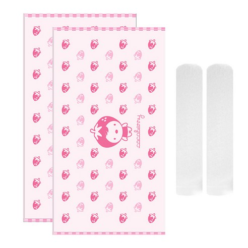 송월타월 코코베리 딸기 비치 2p + CS34 수건 2p, 분홍, 흰색, 1세트