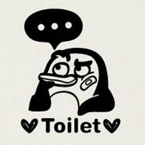 제제데코 펭키 Toilet & Shower 포인트스티커 2p, 블랙