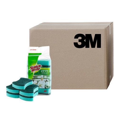 쓰리엠 삼중양면 다목적 수세미, 5개입, 20개