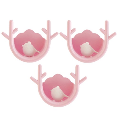 리버그린 사슴뿔 다용도걸이, 핑크, 3개입