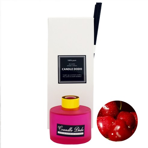 캔들도도 천연아로마 컬러라운드 핫핑크 디퓨저 100ml, 블랙체리