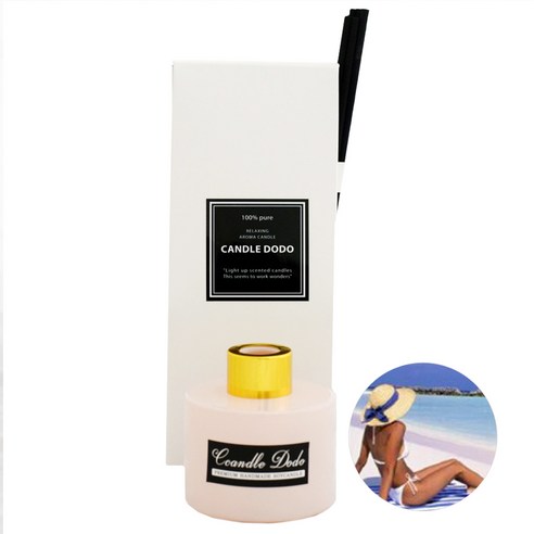 캔들도도 천연아로마 컬러라운드 연핑크 디퓨저 100ml, 비치블랭킷