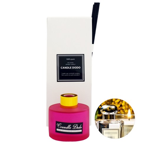 캔들도도 천연아로마 컬러라운드 핫핑크 디퓨저 100ml, 미모사
