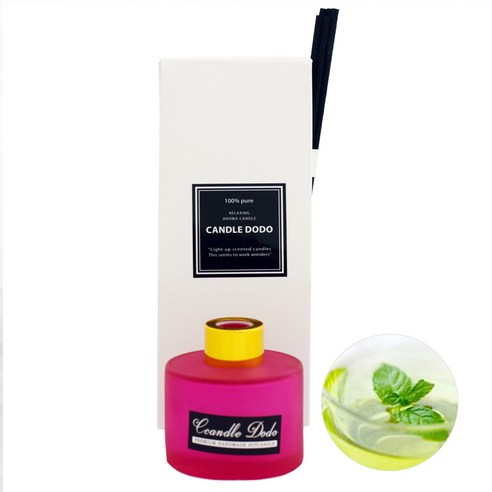 캔들도도 천연아로마 컬러라운드 핫핑크 디퓨저 100ml, 페퍼민트 앤 티트리