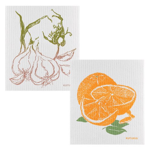 쿠 핀란드 행주 2p 세트, NO.993 마늘 + 오렌지