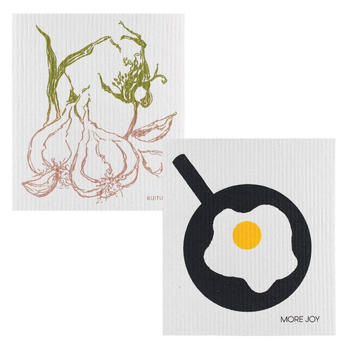 쿠 핀란드 행주 2p 세트, NO.996 마늘 + 오믈렛