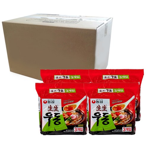 농심 생생우동 봉지, 253g, 12개