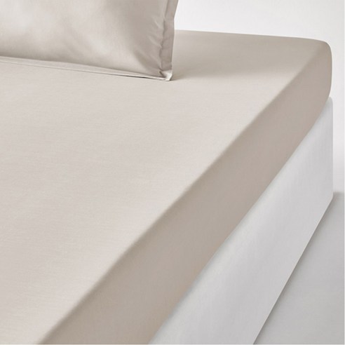 라흐두뜨 퍼케일면 단색 심플 매트리스커버, ecru beige
