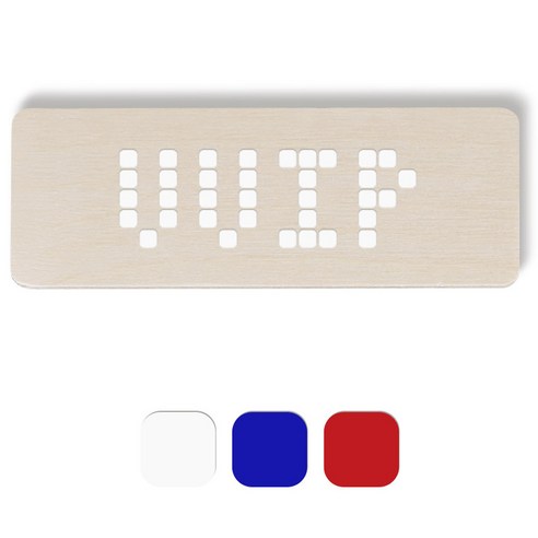 1AM 픽셀도어사인 직사각 + 5mm 픽셀 스티커 3p, 흰색, 파란색, 빨간색