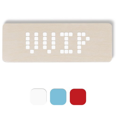 1AM 픽셀도어사인 직사각 + 5mm 픽셀 스티커 3p, 흰색, 하늘색, 빨간색