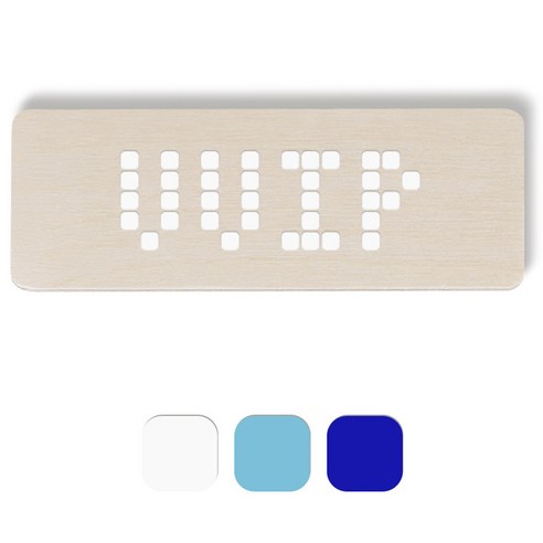 1AM 픽셀도어사인 직사각 + 5mm 픽셀 스티커 3p, 흰색, 하늘색, 파란색