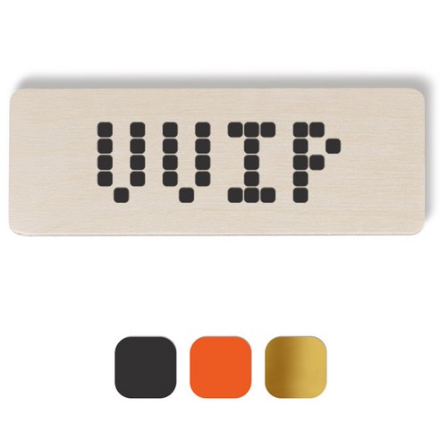 1AM 픽셀도어사인 직사각 + 5mm 픽셀 스티커 3p, 진회색, 주황색, 금색