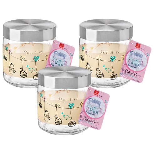 보르미올리 기아라 케잌&코 유리저장병 골드, 750ml, 3개입