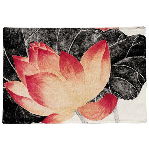 리빙팝 연꽃 수채화 식탁 매트, 4B, 44 x 28 cm