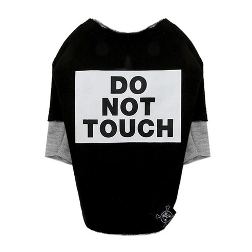 퍼피엔젤 DO NOT TOUCH 반려견 티셔츠 TS505, 블랙