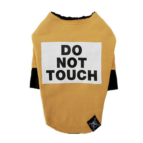 퍼피엔젤 DO NOT TOUCH 반려견 티셔츠 TS505, 옐로우