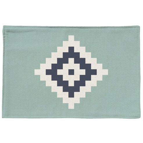 리빙팝 블루 디어 일러스트 식탁 매트, 3A, 44 x 28 cm