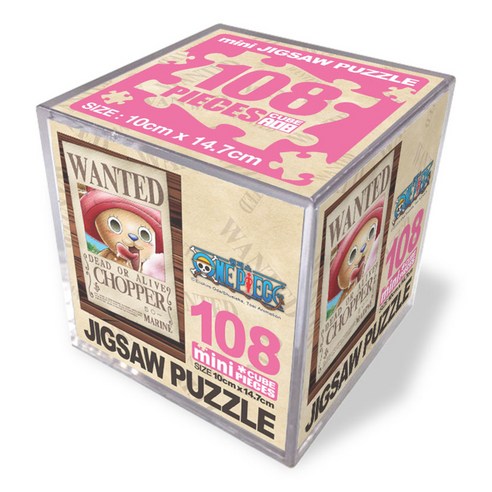 원피스 미니 큐브 직소퍼즐, 108피스, 원티드 쵸파, 1개