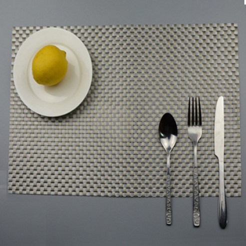 블럭마트 럭셔리 식탁매트 3p, 실버, 30 x 45 cm
