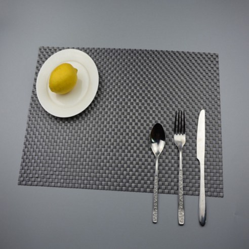 블럭마트 럭셔리 식탁매트 3p, 블랙, 30 x 45 cm