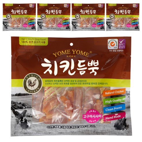 요미요미 강아지간식 치킨듬뿍 400g, 고구마사사미, 5개입