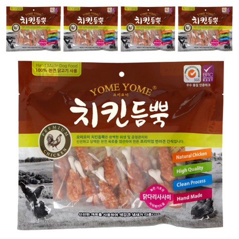 요미요미 강아지간식 치킨듬뿍 400g, 닭다리사사미, 5개