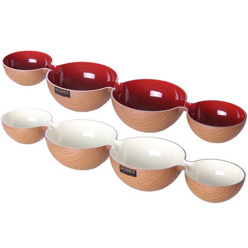 로벡스 4절 안주볼 2p 세트, 나무레드, 나무화이트, 1세트
