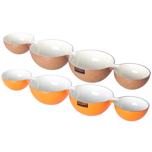 로벡스 4절 안주볼 2p 세트, 나무화이트, 오렌지화이트, 1세트