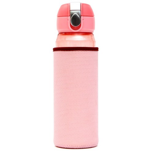 스위스밀리터리 원터치 보틀 + 파우치, 핑크, 550ml