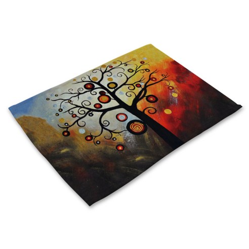 이코디 석양 나무 테이블매트, C, 42 x 32 cm