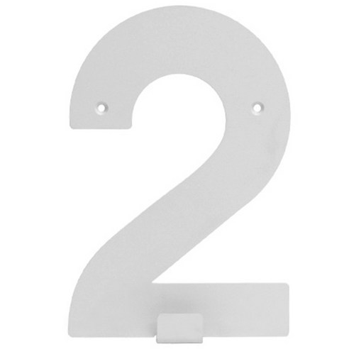 블루파온 포인트 장식 숫자훅 2 S, 화이트, 1개